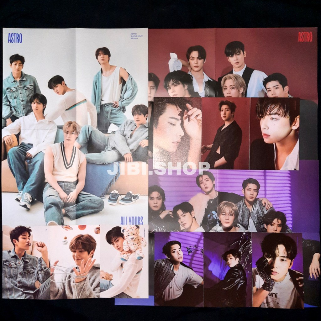 [sharing] astro all yours one official album poster postcard folded eunwoo moonbin sanha rocky mj ji