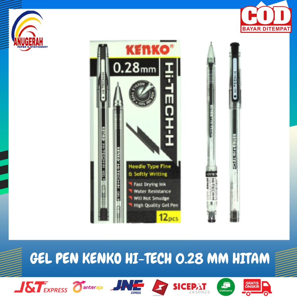 

GEL PEN KENKO HI-TECH 0.28 MM HITAM (PCS)