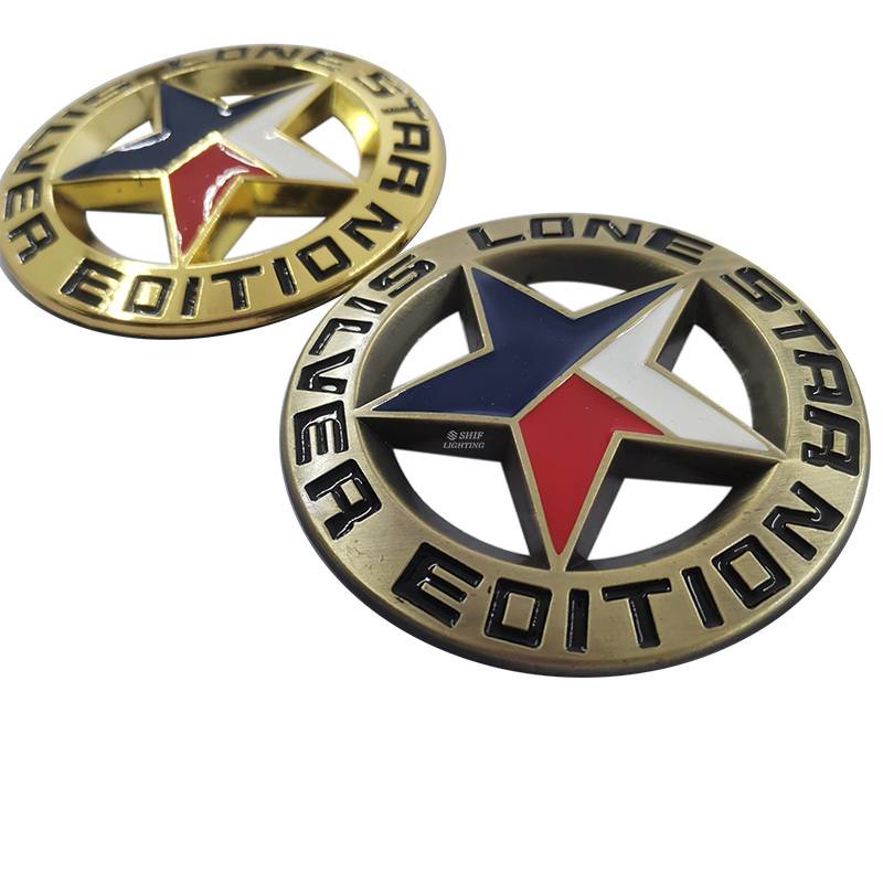 1 x Metal Gold LONE STAR Logo Car Auto Rear Trunk Decorative Emblem Sticker Badge Decal TEXAS EDITION