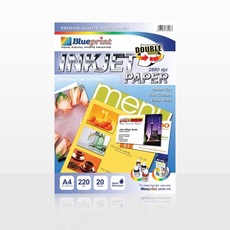 

BLUEPRINT INKJET PAPER DOUBLE SIDE A4 220 GSM (BP-DSIPA4220)