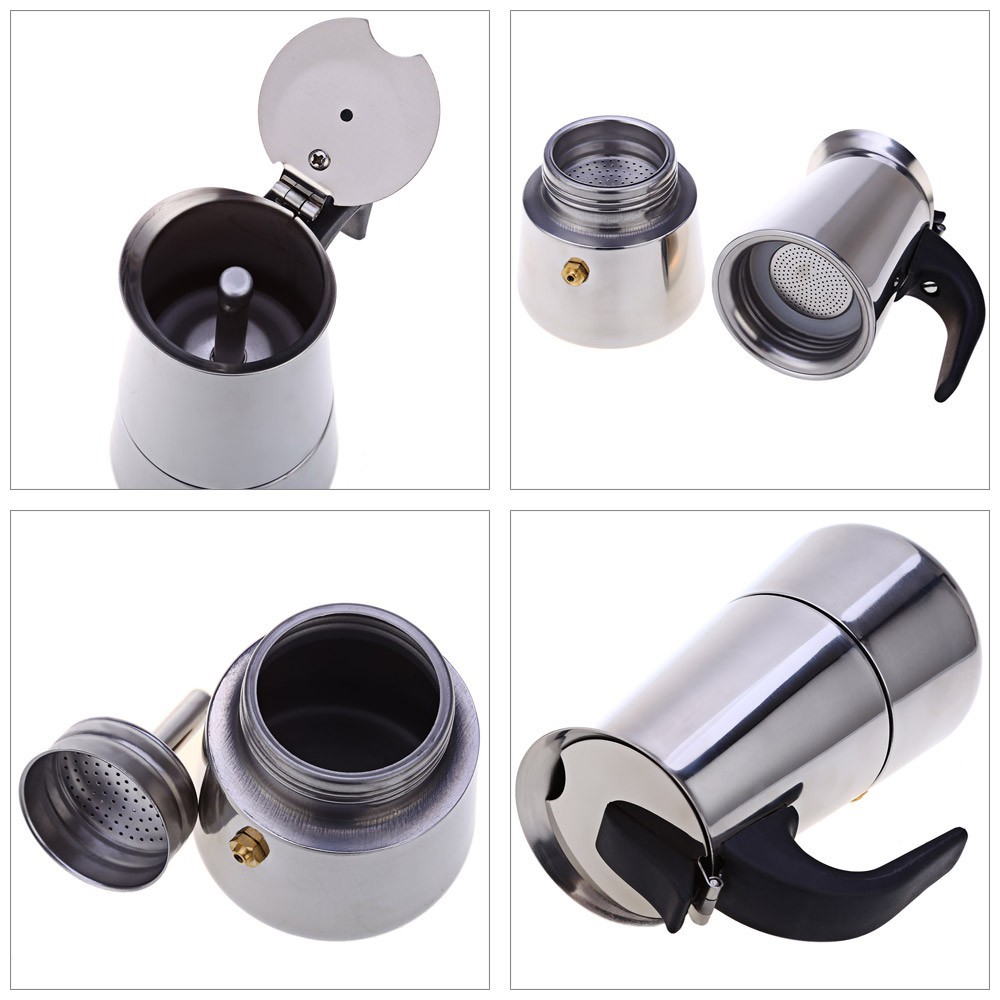 Grab medan OneTwoCups Espresso Coffee Maker Moka Pot Teko Stovetop Filter 300ml 6 Cup Z20