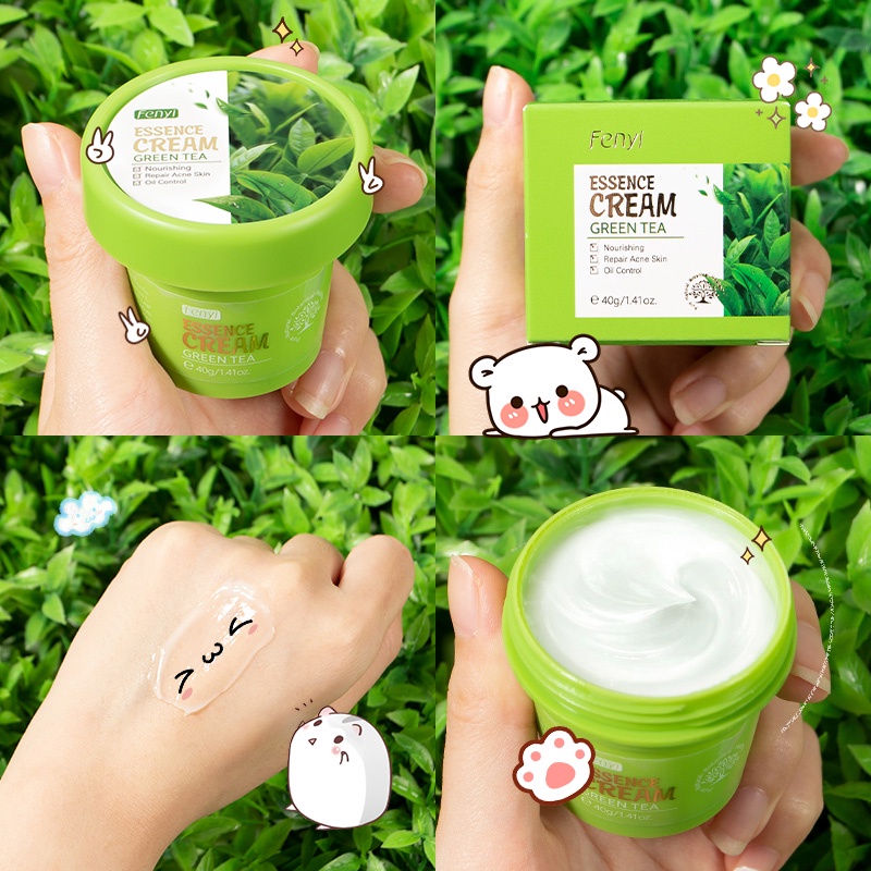 BPOM Fenyi Green Tea Serum Menghilangkan Jerawat Krim Gel Pemutih Pelembab 3pcs