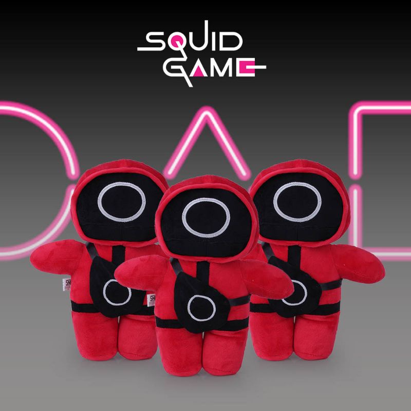 Boneka Squid Game Merah Berlabel SNI Tinggi 30 cm Bahan Premium | Boneka Cantik Lucu Lembut Ditangan Bahan Velboa Berkualitas