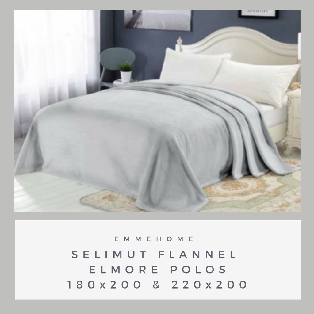 SELIMUT FLANNEL POLOS BY ELMORE PREMIUM BULU HALUS 220 x 200 &amp; 180 x 200