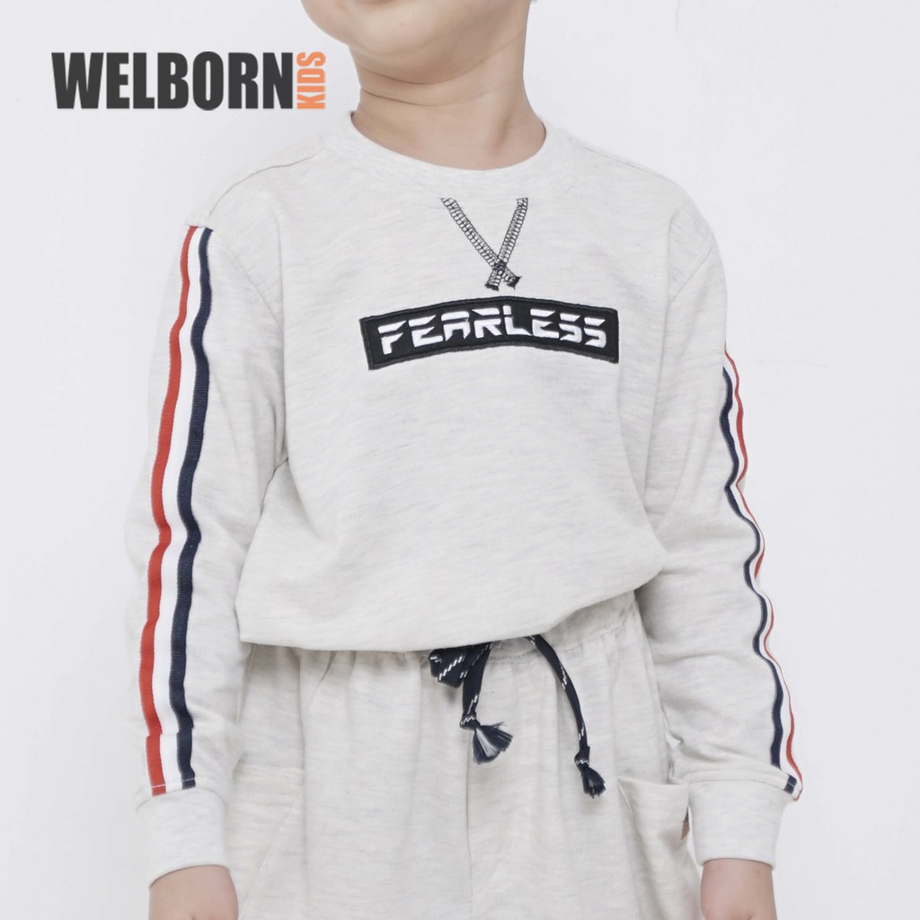Welborn Kids Sweater Fearless Grey Anak Laki