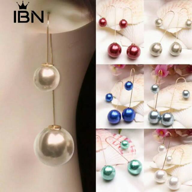 Anting pearl double side