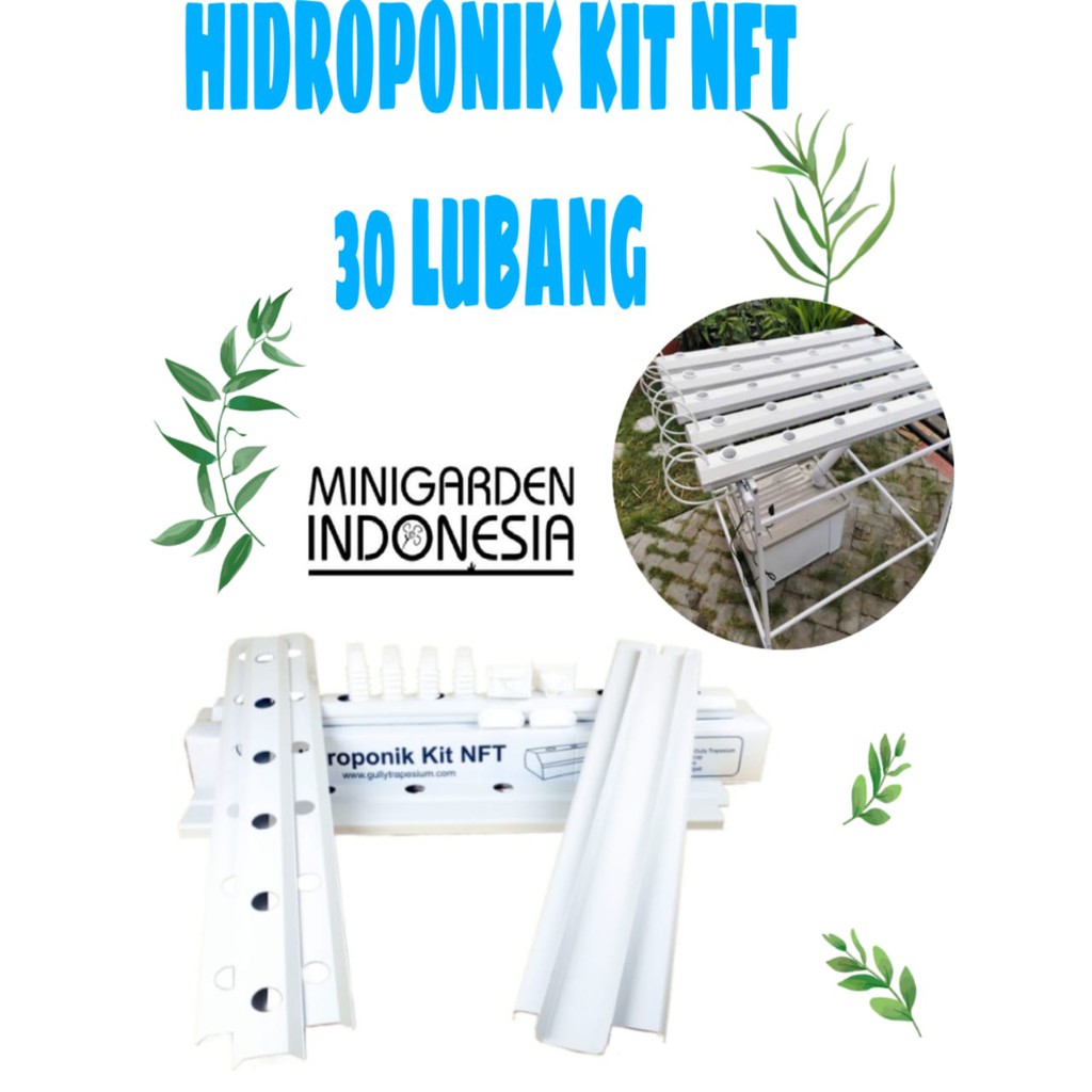 HIDROPONIK KIT NFT GULLY TRAPESIUM paket berkebun lengkap 30 lubang netpot