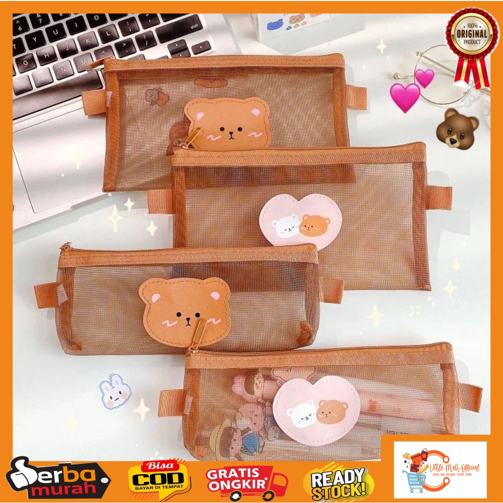

Little Mall TEMPAT PENSIL JARING RESLETING IMPORT TEMPAT PENSIL LUCU KOREAN STYLE TEMPAT MAKE UP JARING MOTIF BROWN TEDDY BEAR TEMPAT PENSIL MOTIF BEAR JUMBO BERKUALITAS