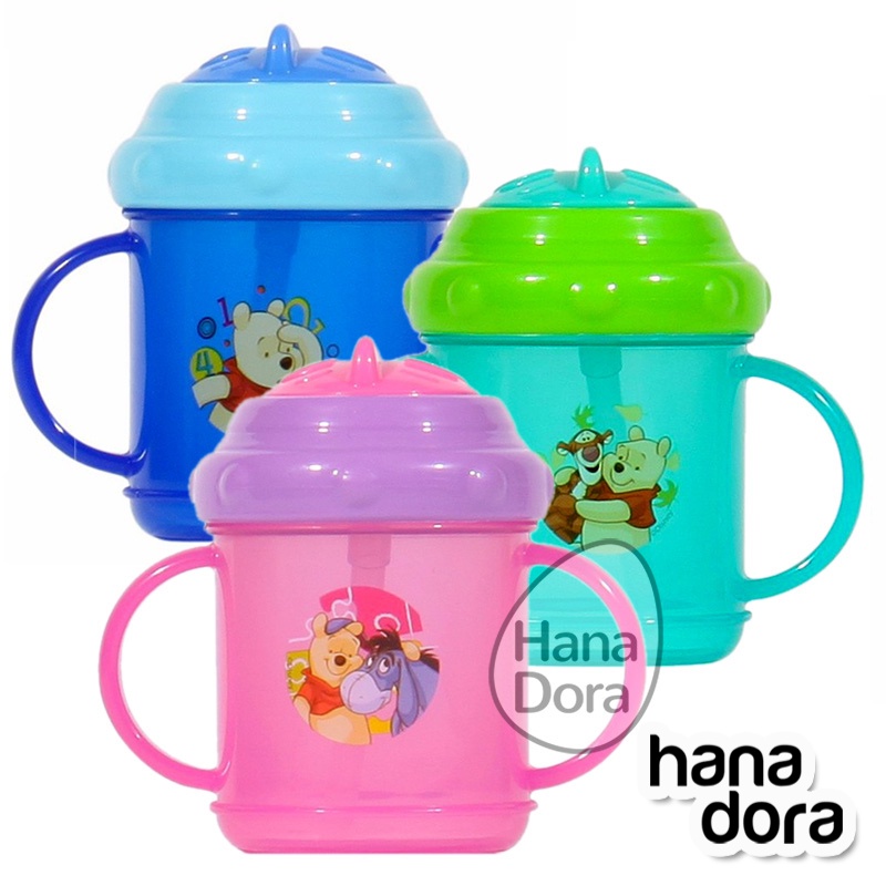 Pooh 2 Handle Cup Zipper WTP07050 - Botol Minum Anak/Training Cup/Sippy Cup