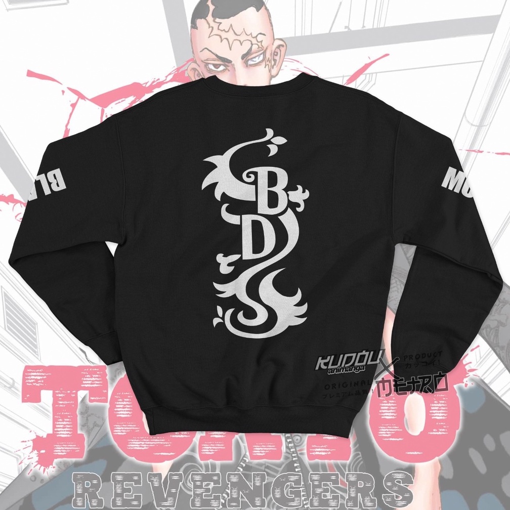 Crewneck Black Dragon Anime Tokyo Manji Tokyo Revengers Manga Premium Unisex