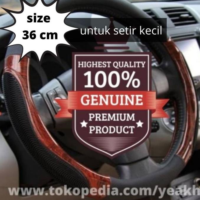 sarung Setir Mobil motif kayu Sarung Kulit Stir Mobil- anti slip 36 cm Quick Seller