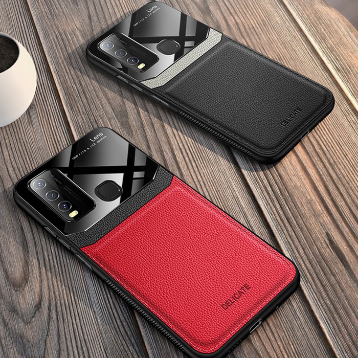 Elegant Leather Case Vivo Y50 - Casing Vivo Y50 Case Elegant