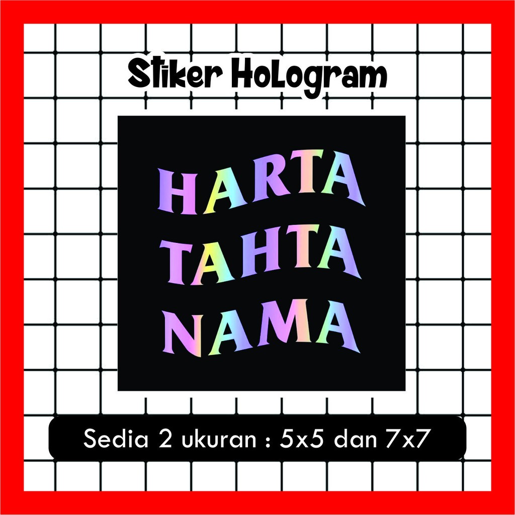 

Stiker Hologram Harta Tahta Wanita / Nama