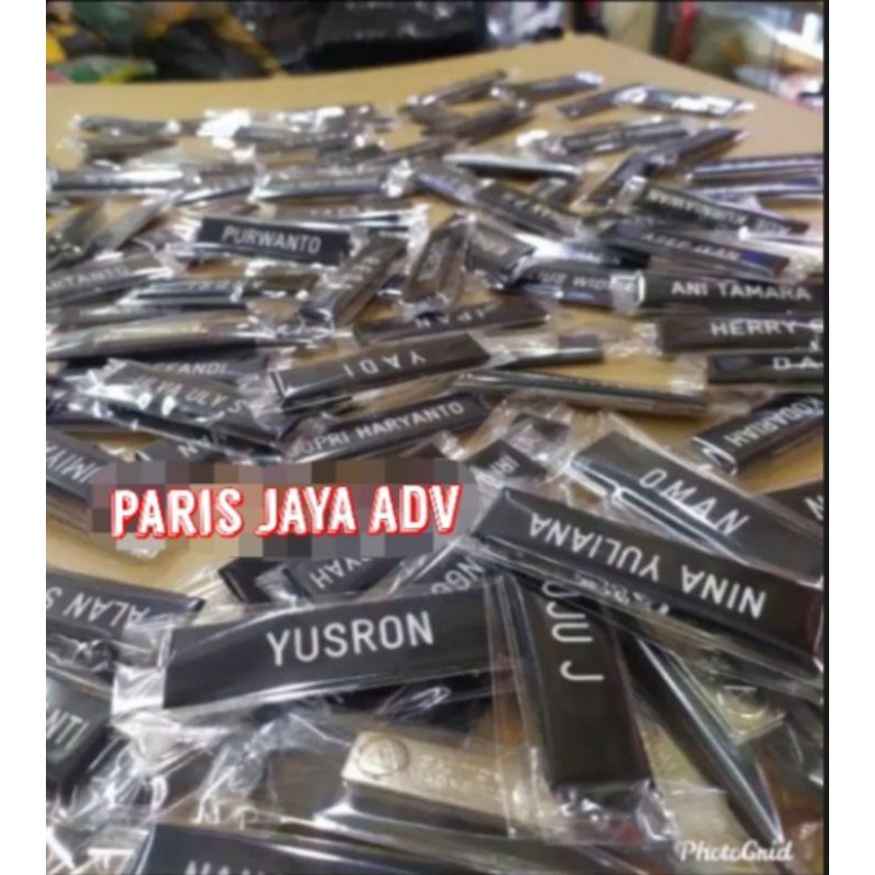

NameTag Papan Nama Dada Grafik Hitam Doff Full