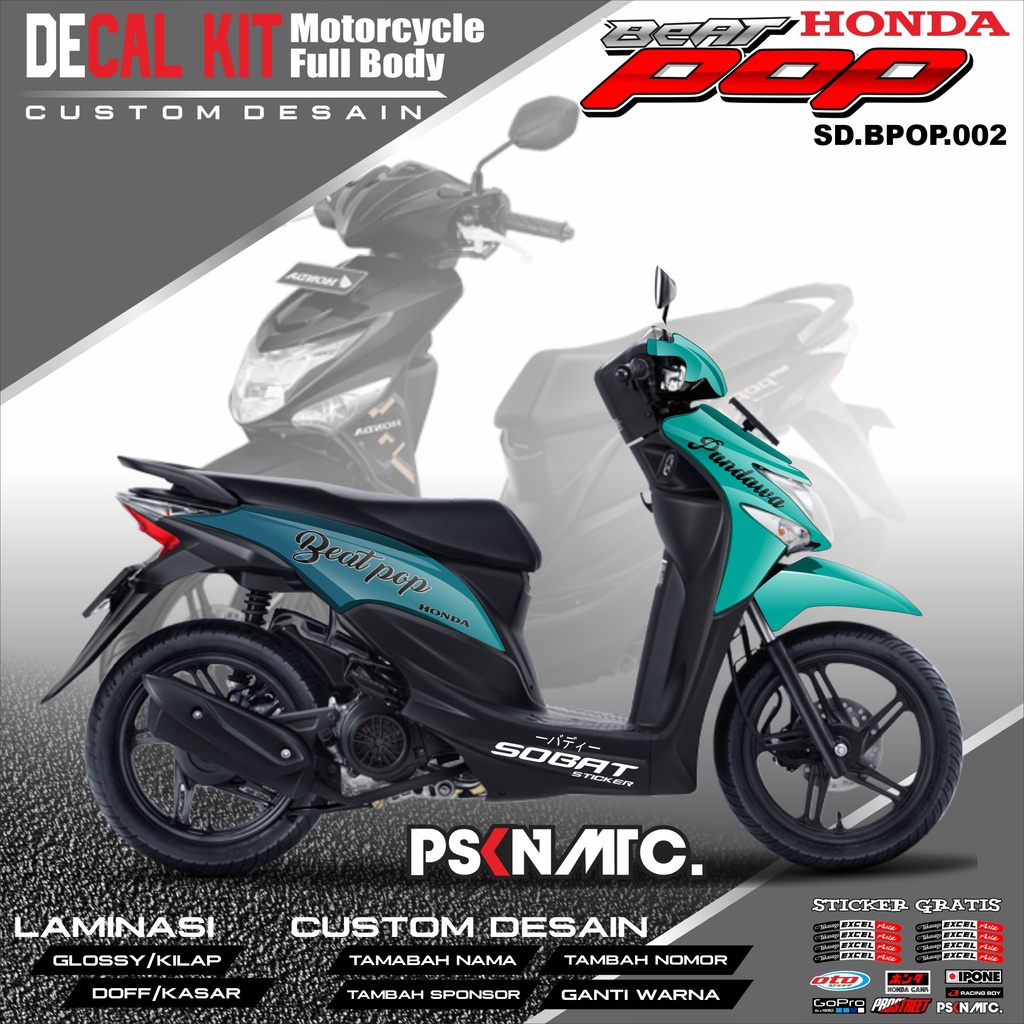 Decal BEAT POP - Dekal Stiker Striping Fullbody Fullblok List HONDA BEAT POP 2014-2016 Custom Desain