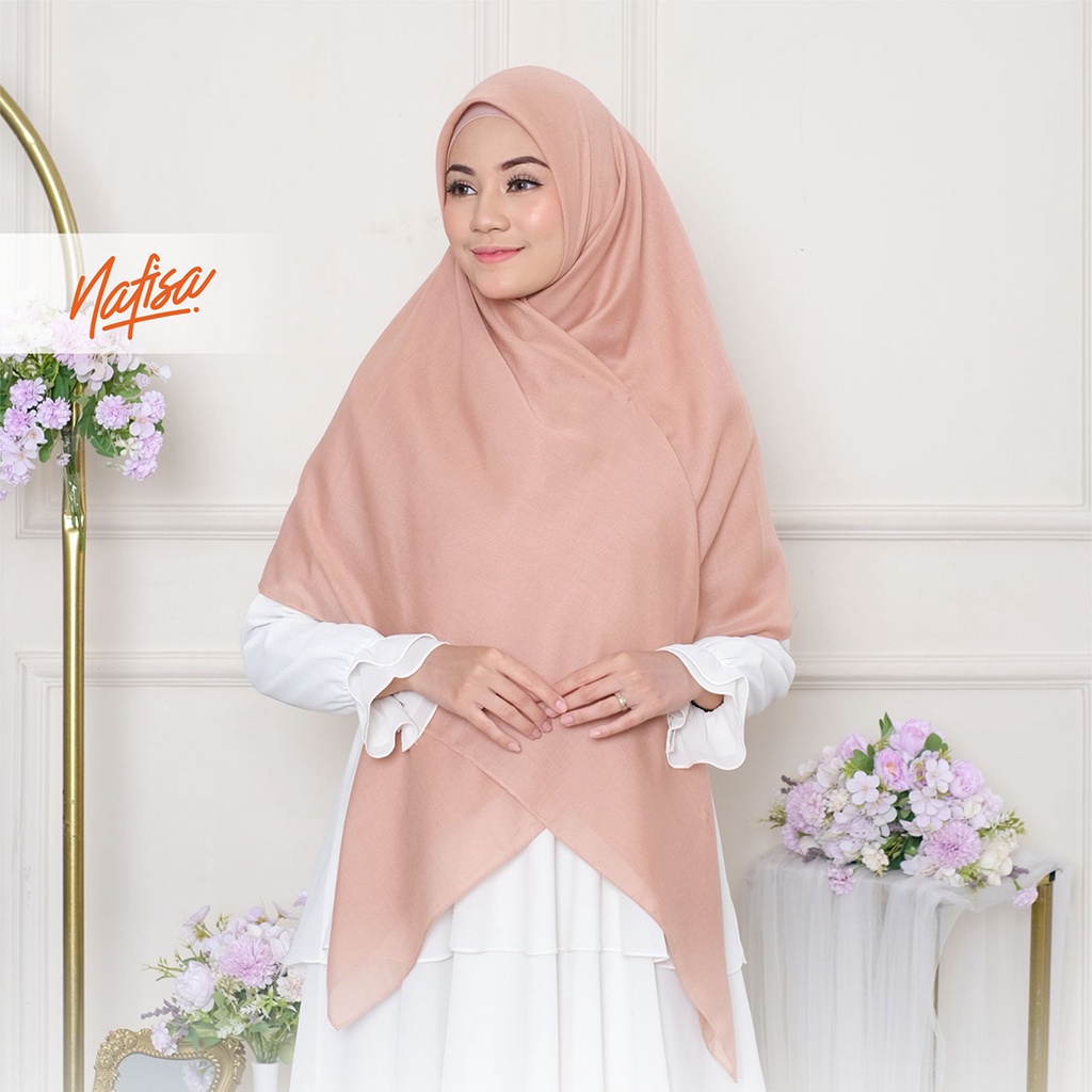 Nafisa kerudung segiempat  Allura Lebar Segiempat Jumbo - Jilbab Segiempat Syar'i Jilbab Segiempat Sekolah Size Lengkap