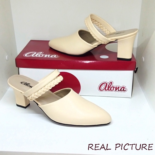 Sepatu bustong wanita BIG SIZE 41-42-43-44-45 Hak 7 cm Model Depan Lancip Sepau sandal heels Wanita 