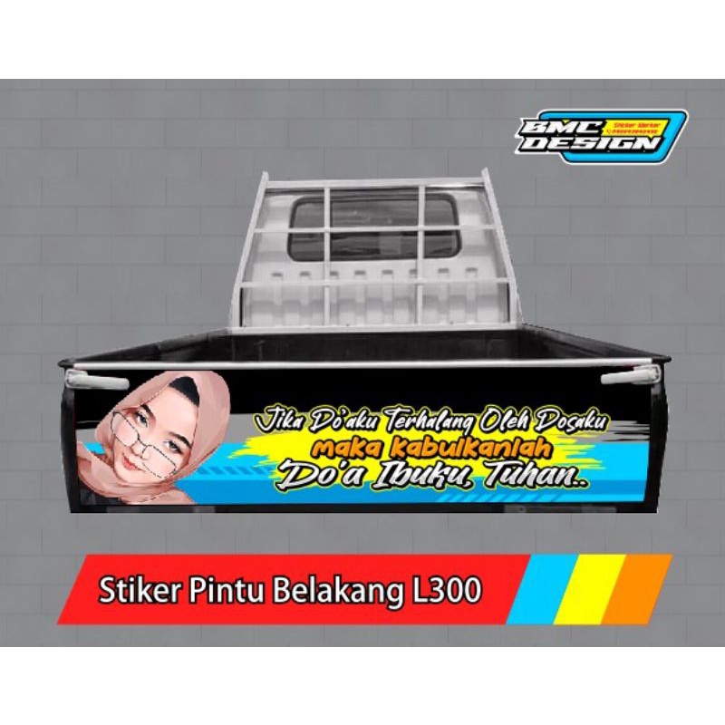 stiker pintu bak belakang L300, stiker bak belakang L300 pickup
