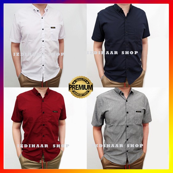 Kemeja Polos Lengan Pendek / Kemeja Pria Lengan Pendek Casual