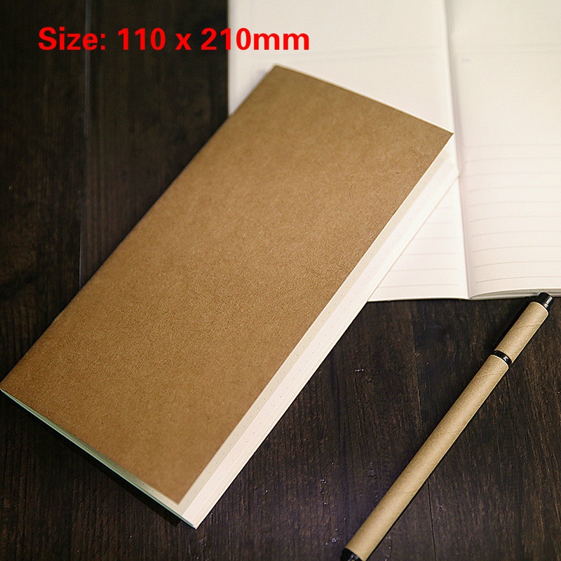 1pc Buku Notebook / Catatan / Diary Kosong 110x210mm Warna Putih Untuk Travel