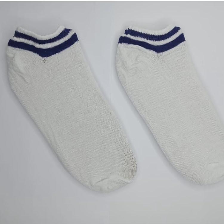 ⭐Gogoland⭐ Kaos Kaki Wanita Fashion Motif Strawberry Bunga Lebah Bee Kotak Biru Navy  Bunga Biru Green Leaf  Polos Pattern Garis Kaoskaki Pendek Korea Sock Import KK001-006-K3 PUTIH