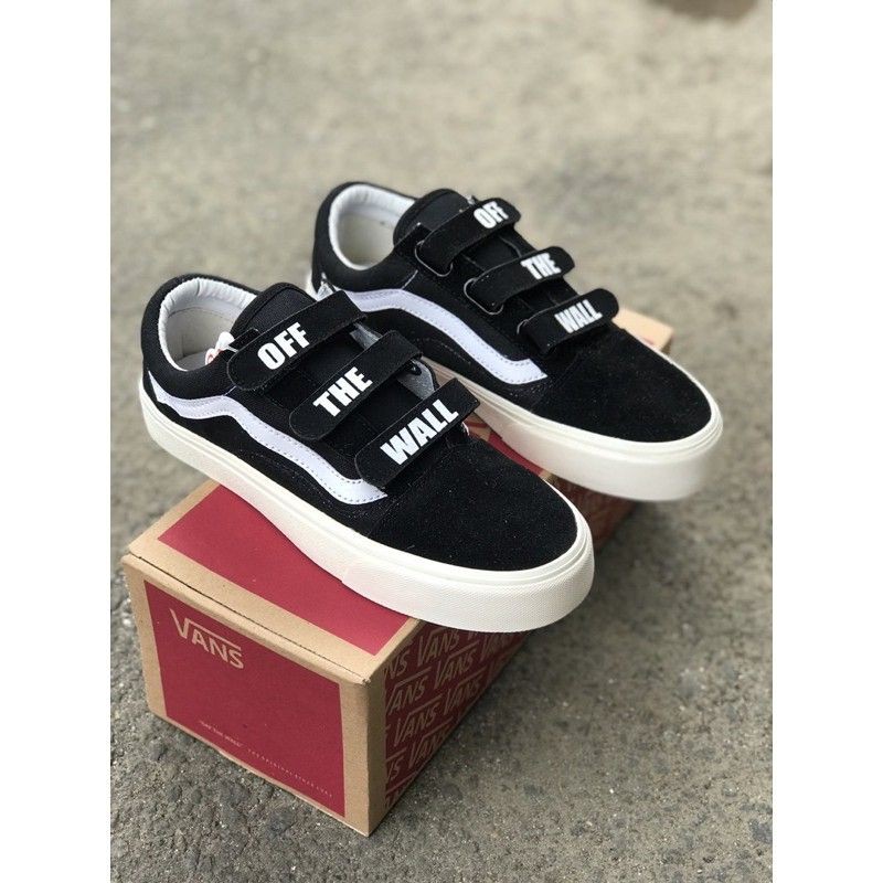 SEPATU VANS OLDSCHOOL VELCRO PEREKAT HITAM PUTIH OG