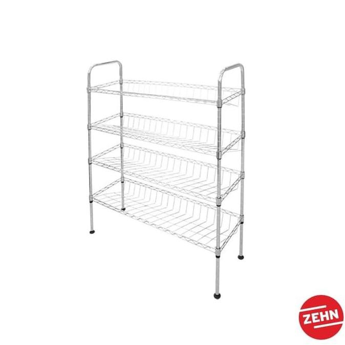 ZEHN RAK SEPATU CHROME 4 TINGKAT CJ-B1112 ADJUSTABLE BARU5469