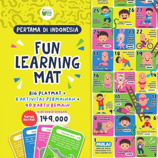 Fun learning Mat Mainan Edukasi Anak Laki Laki Perempuan Cowok Cewek Ular Tangga Motorik Flascard