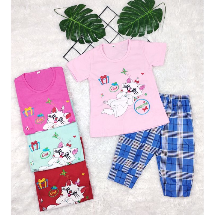 3S SETELAN ANAK PEREMPUAN USIA 1-5 TAHUN GAMBAR ONE MORE,CITTCE LOVE,FAVORITE,I NEED SLEEP,BUTTERFLAY,CUTE NEW-3s-cat merie