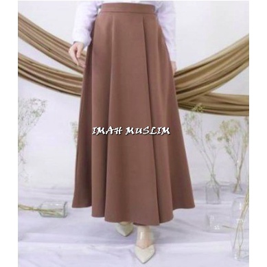 TERLARIS !!! ROK PANJANG JUMBO SPANDEK JERSEY WANITA TERMURAH / ROK PANJANG MAX BB 80 KG BAHAN PREMIUM BISA COD & SAMEDAY-MOCCA