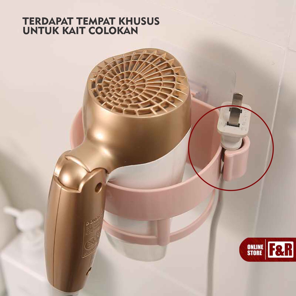 Herdayer Pengering Rambut Rak Hairdryer dan Catokan Gantungan Hair Dryer Holder Tempat Penyimpanan Hadrayer Pengering Rambut