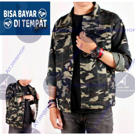 Atjin-Jaket Army CAMO series Premium Quality Jaket Pria Cowok [6 warna loreng]