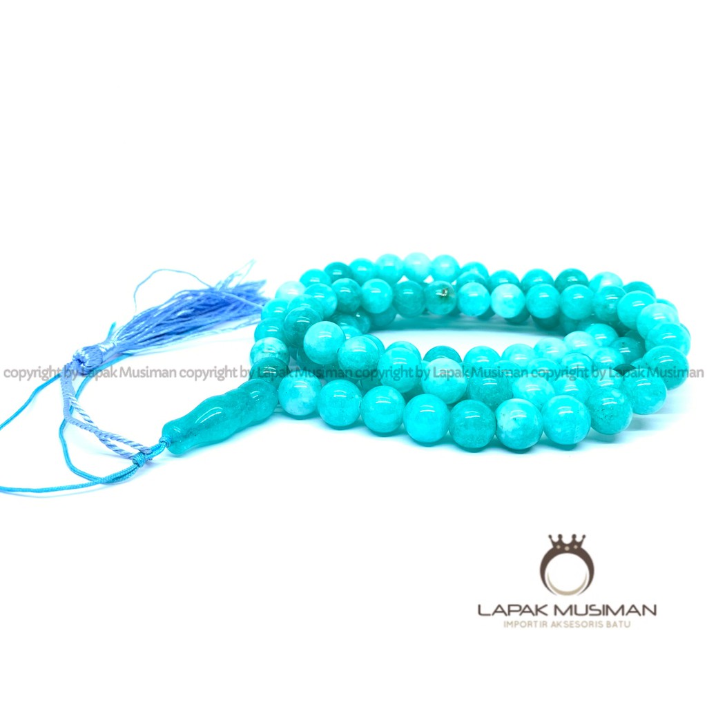 [Bayar di Tempat] Tasbih Batu Amazonite Asli Natural 99 Butir