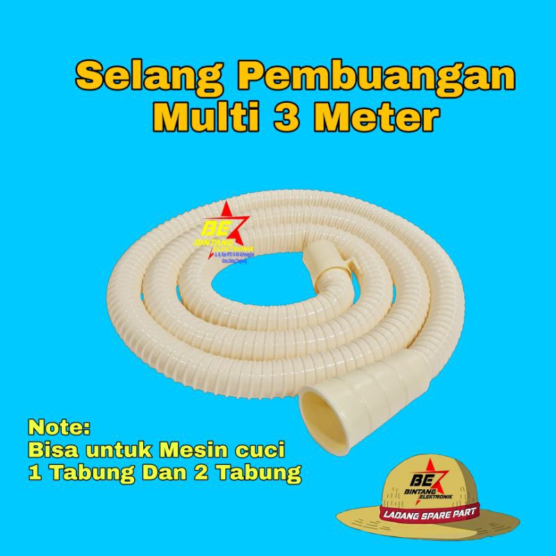 Selang Pembuangan Multi 3 Meter Slang Multi 1 Tabung atau 2 Tabung 3M Top Loading Front Loading