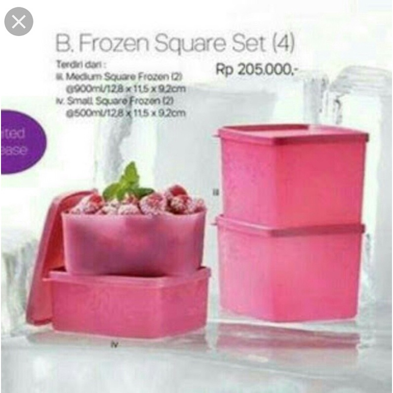 Frozen Square Set (4) Tupperware