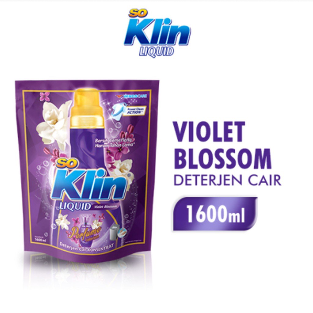 Promo Harga So Klin Liquid Detergent + Anti Bacterial Violet Blossom 1600 ml - Shopee