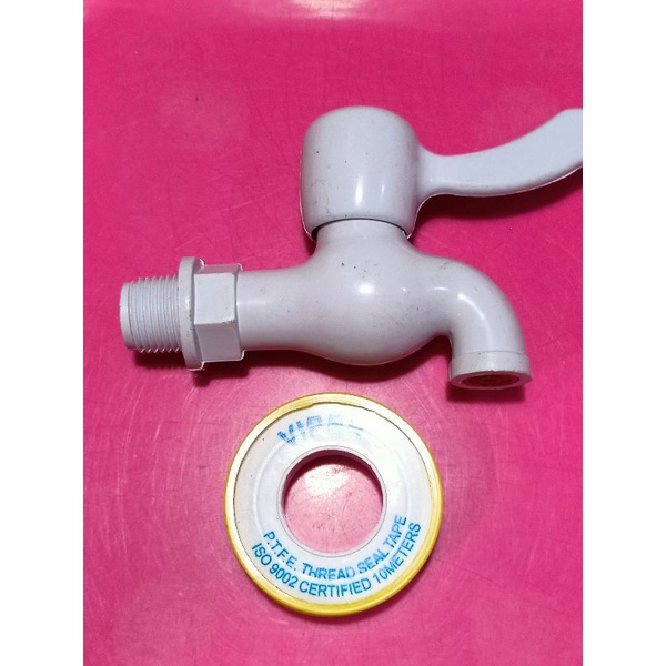 KRAN AIR PLASTIK 1/2 INCI GRATIS SEAL TAPE