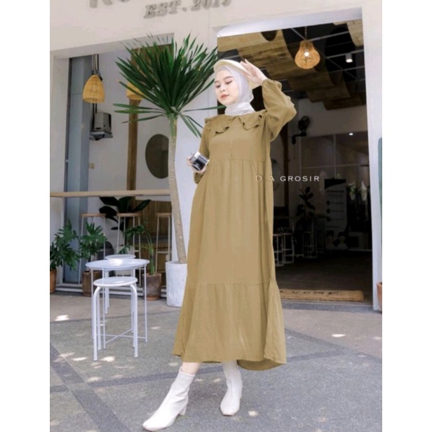 midi dress crincel airflow inport terbaru / midi dress crincel ori