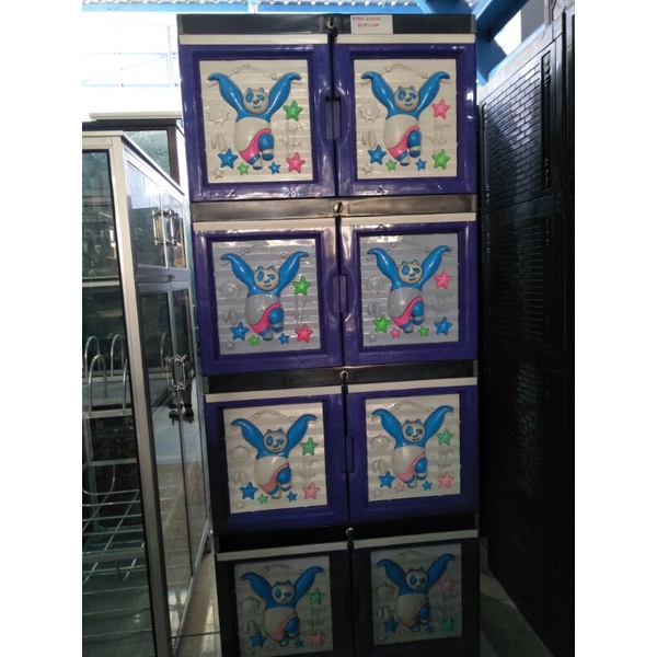 lemari plastik 4 susun gambar timbul (gratis ongkir)