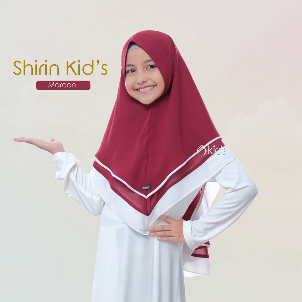 Jilbab Instan Anak Perempuan Motif Two Tone Dua Warna Polos Syari Dua Layer Bahan Ceruty Babydoll Sh