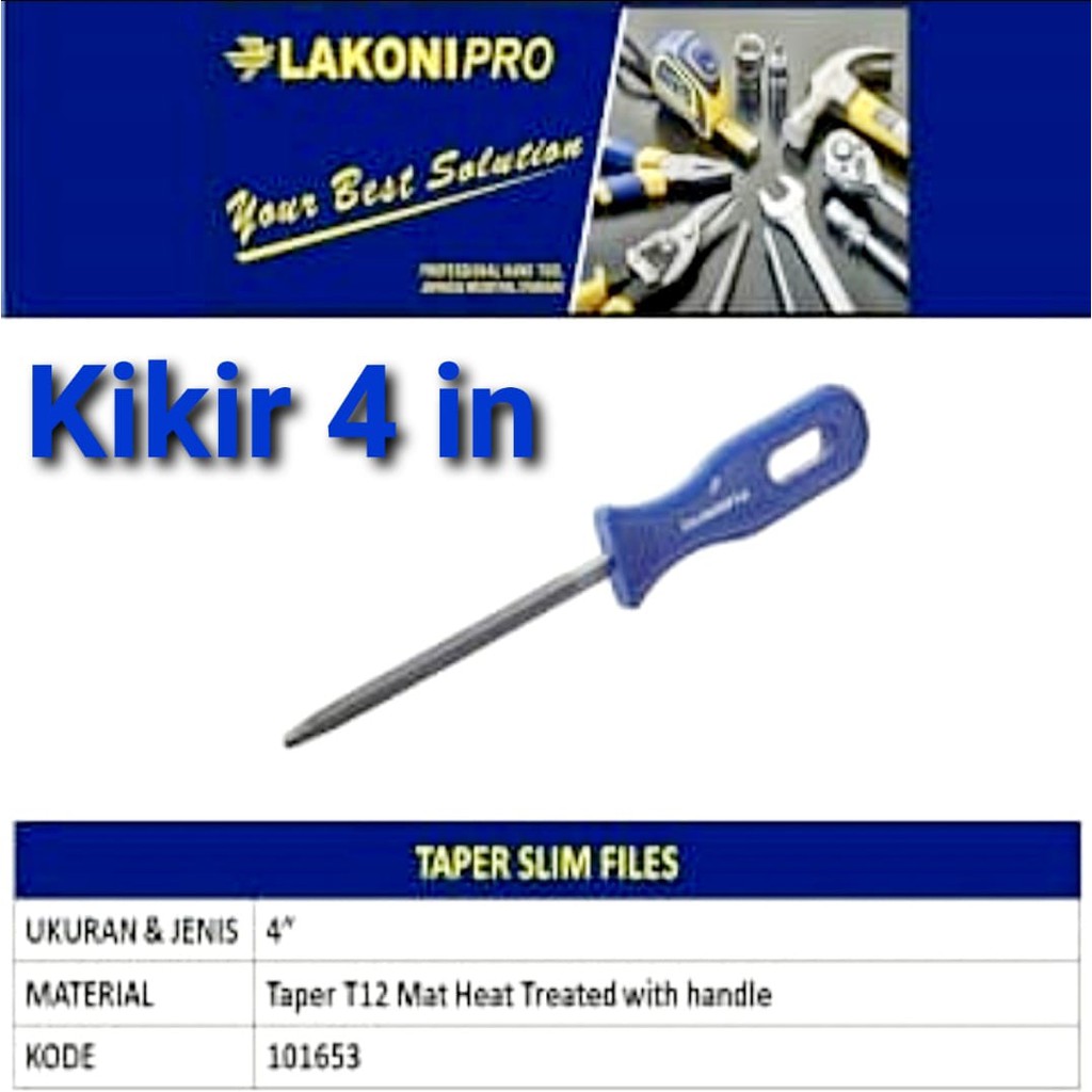 Kikir 4&quot; LAKONI PRO - 101653 / Taper Slim Files LAKONI PRO