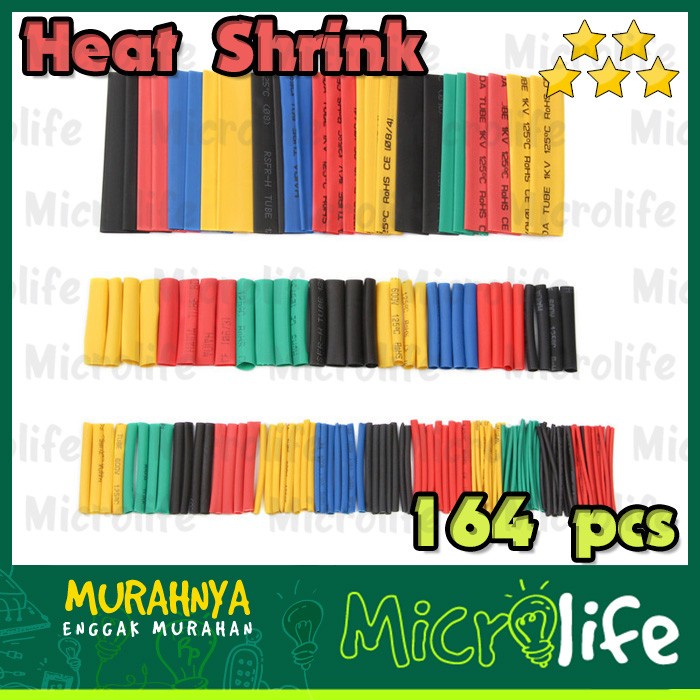 164 pcs Heat Shrink Tube Warna Warni Isolasi Bakar Selongsong Tube Kit