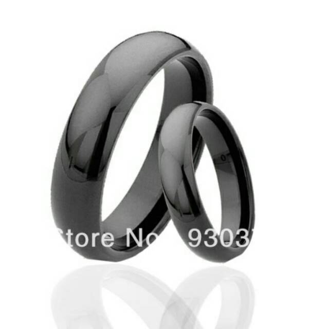 Cincin couple hitam polos