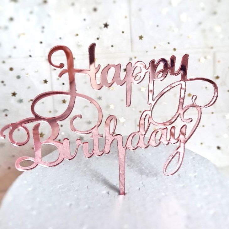 Cake Topper Acrylic akrilik Happy Birthday