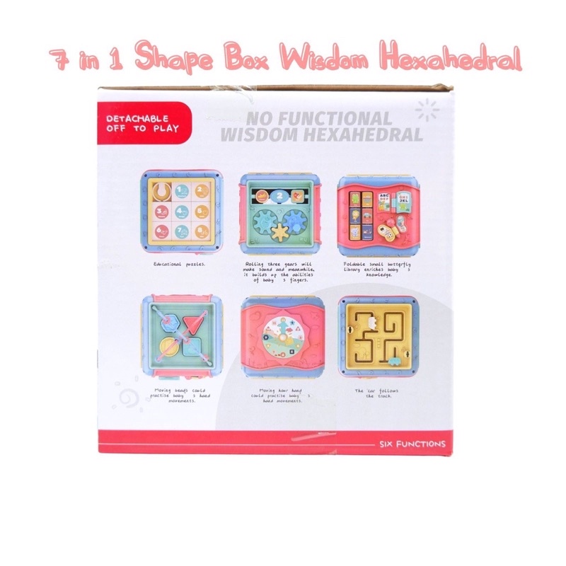 Mainan Bayi Kubus Edukasi / MAINAN EDUKASI ANAK 7IN1 (WISDOM HEXAHEDRAL/ FREE BUBBLEWRAP)