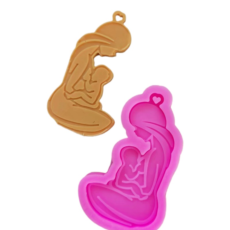 SIY  Epoxy Resin Mold Glossy Breastfeeding Mother Keychain Silicone Mould DIY Crafts Polymer Jewelry Necklace Making Tool