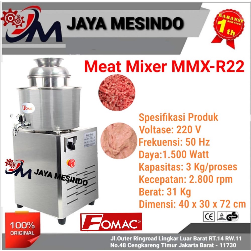 Mesin Meat Mixer / Mesin Pengaduk Daging adonan bakso MMX-R22 FOMAC