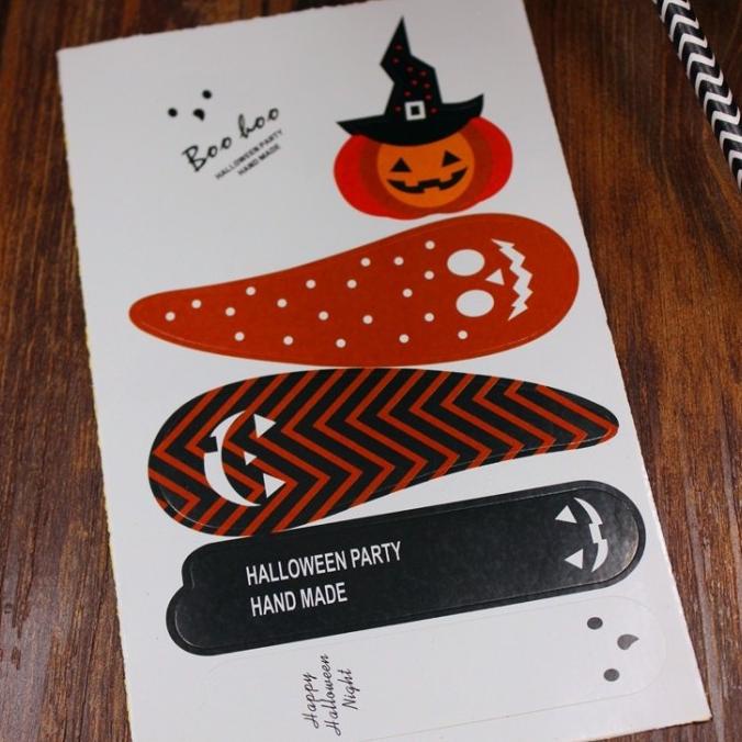 

Sth4 Stiker Halloween Sticker Packing Kue Cookies Hantu Labu Tengkorak Kode 95