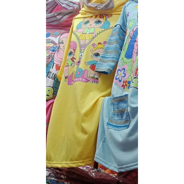 Grosir gamis anak kaos murah dan berkualitas isi 3set