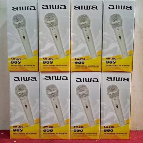 AIWA microphone Mic kabel AW 108 /AW 200 Mikropon suara mantap